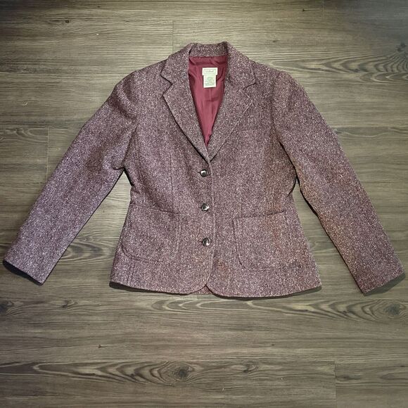 L.L. Bean Jackets & Blazers - LL Bean Small Maroon Wool/Silk Blend 2 Pocket Blazer